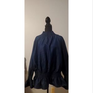 Ashley Stewart Long Sleeve Denim Top Size 22/24
